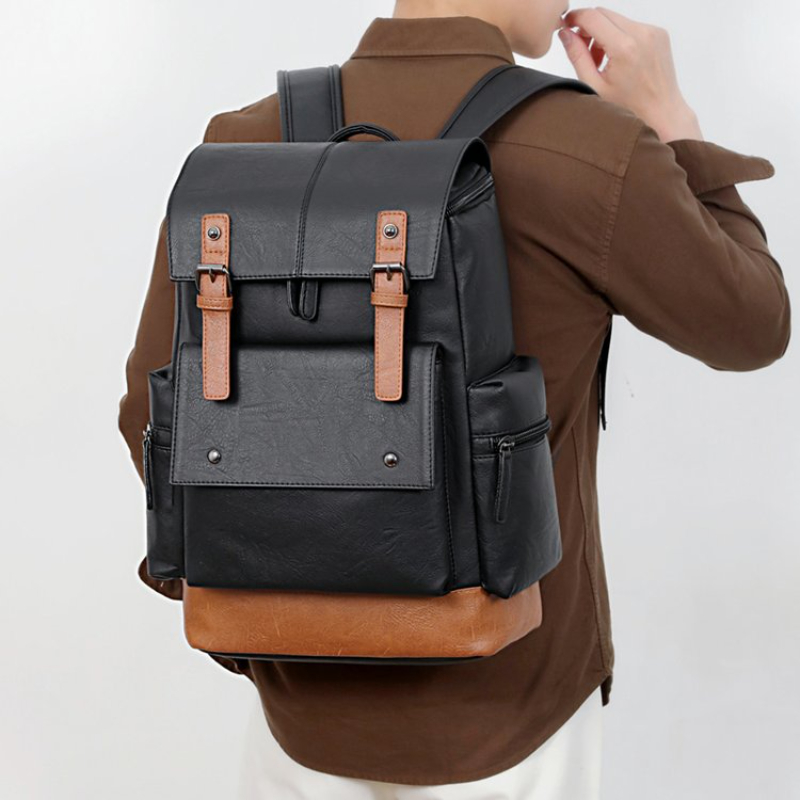 Leather Work Bag Laptop - Yeni Vintage Erkek Deri Sırt Çantası