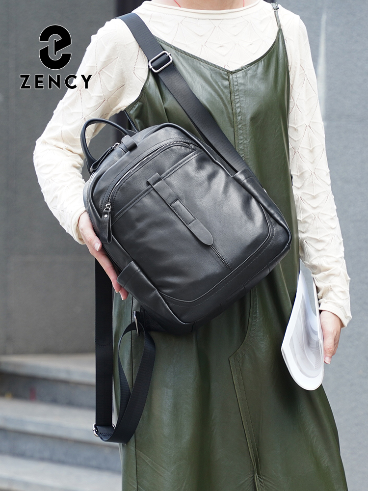 Leather Work Womens Backpack - Zency Kadın Hakiki Deri Sırt Çantası
