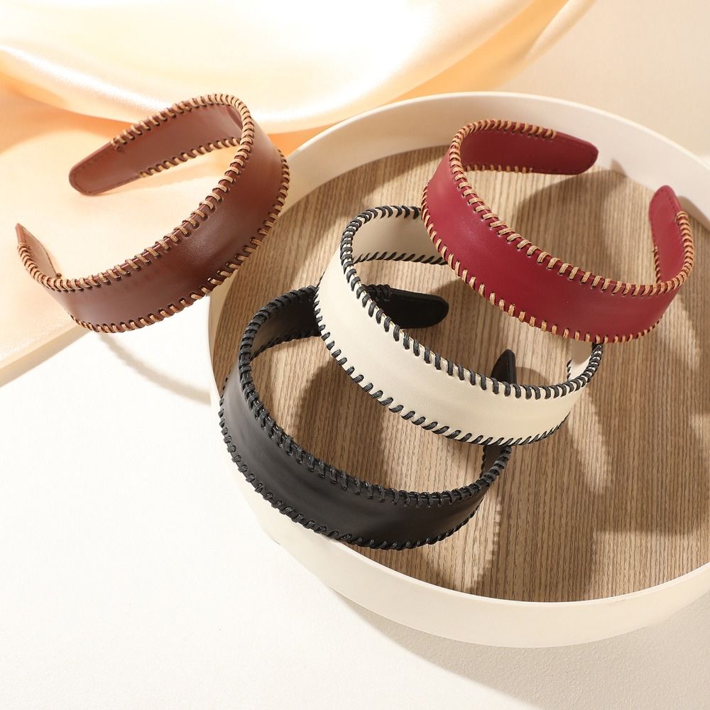 Leatherwork Rings - Mizaç Düz Renk Deri Kafa Bandı