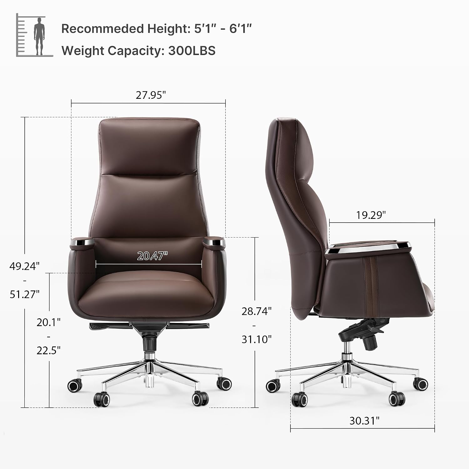 Upholstery Leather Work - Yüksek Sırtlı Yönetici Ofis Koltuğu Ergonomik