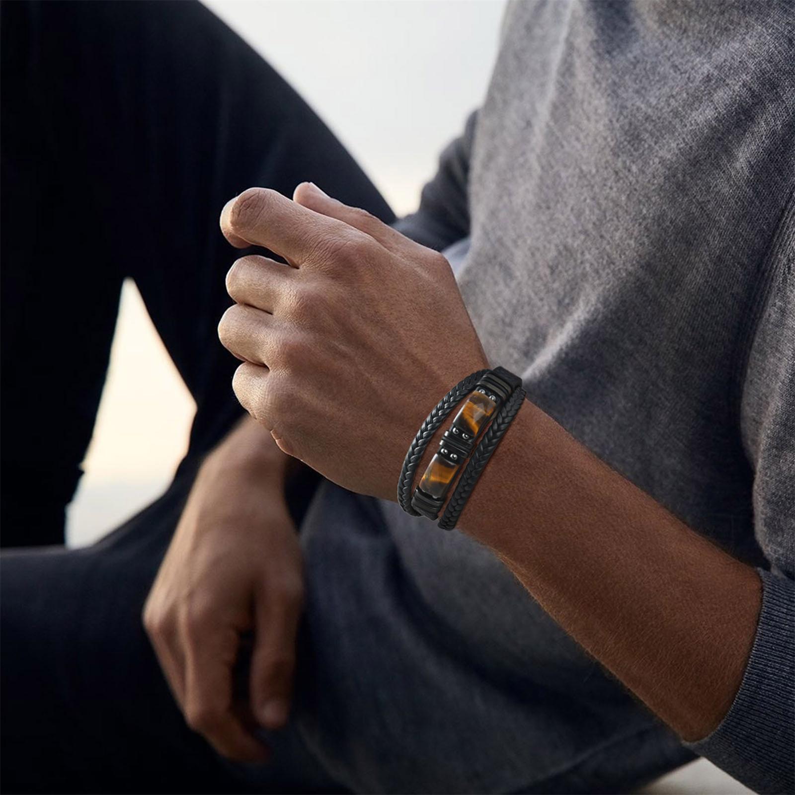Erkekler Örgülü Deri Bileklik  - Leatherwork Logo incelemesi ve fiyatı