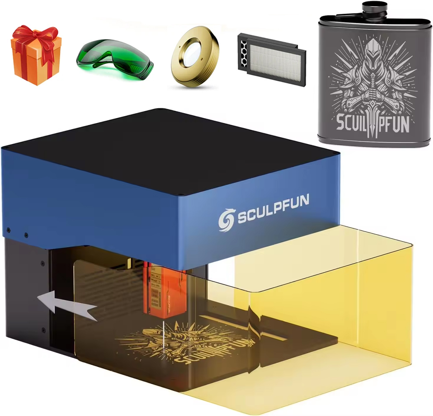 Sculpfun iCube Pro 10W Duman F - Leatherwork Logo incelemesi ve fiyatı