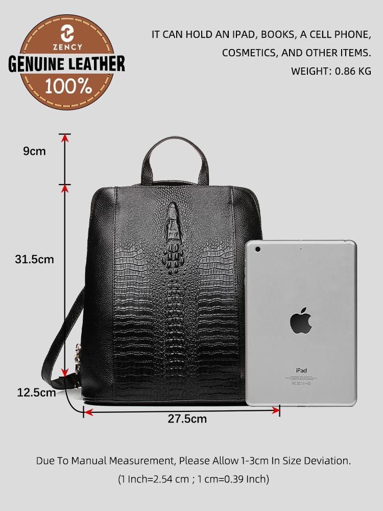 Zency Kadın Timsah Derisi Sırt - Leather Work Bag Laptop incelemesi ve fiyatı